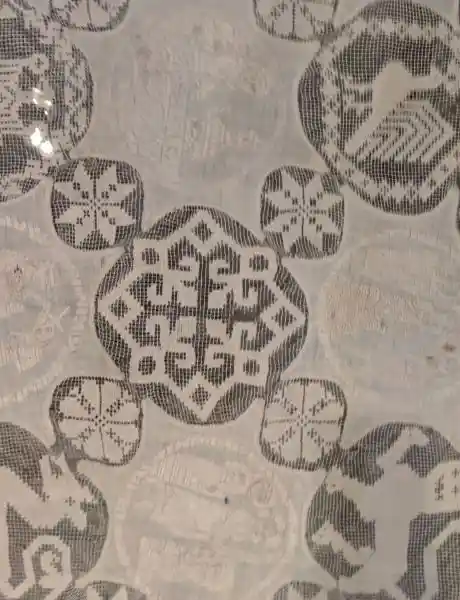 Geometrically derived cross on the altar cloth from the Cistercian convent of Zehdenick, located in St. Nicholas Church